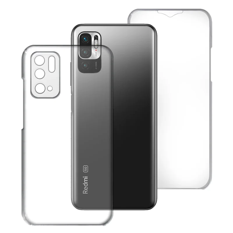 Capa Apokin Dupla 360 para Xiaomi Redmi Note 10 5G Silicone Transparente