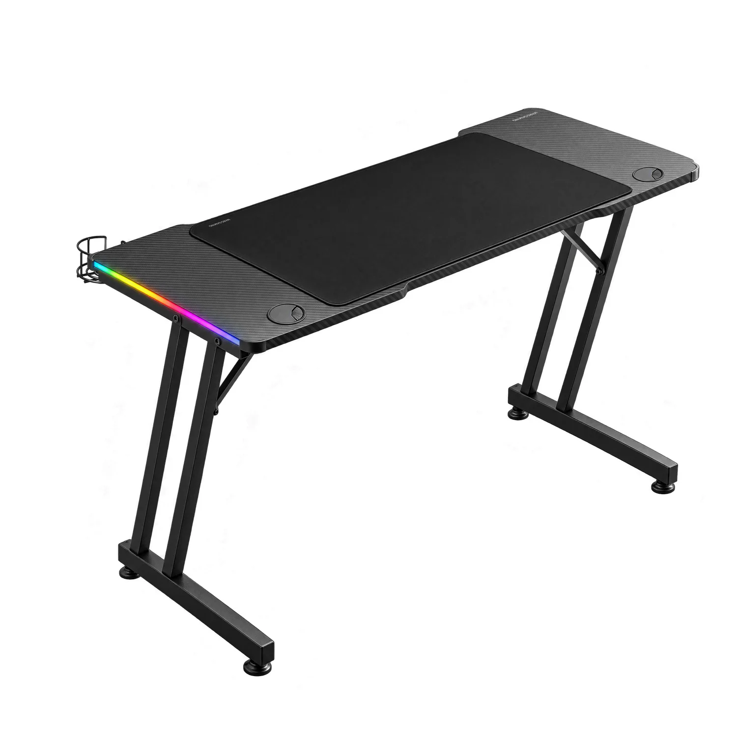 Secretária Gaming Mars Gaming MGD-A120RGB 120x60 cm com Iluminação RGB e Tapete XXL Preta - Imagem 2