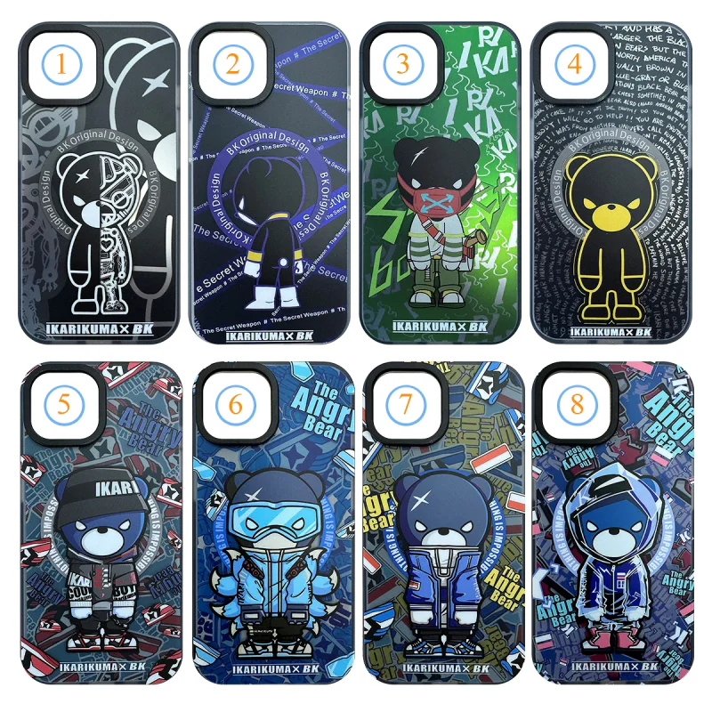 Capa Apokin para iPhone 15 Pro Mikalen Black Bear com MagSafe Desenho 3 - Imagem 1