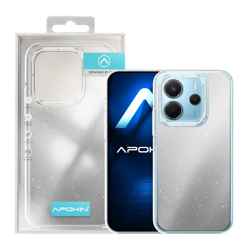 Capa Apokin para Xiaomi Redmi Note 14 5G com Purpurina Preto - Imagem 3