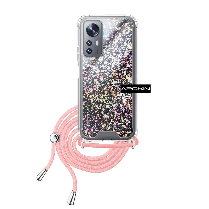 Capa Apokin para Xiaomi 12 em Gel Transparente com Cordão Lilás - Imagem 3