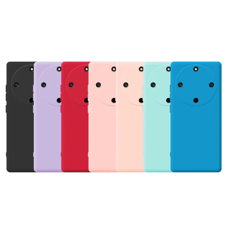 Capa de Silicone Macio Apokin com Proteção de Câmara 3D para Honor X9a e Magic5 Lite Lilás