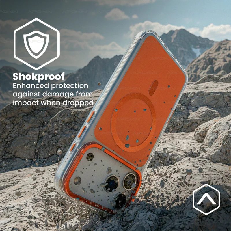 Capa Apokin para iPhone 17 Pro / 18 Pro Acrílica All-Match com MagSafe Laranja - Imagem 2