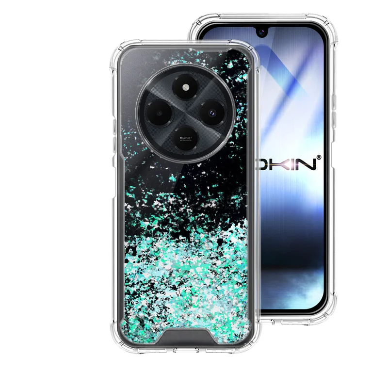 Capa Apokin para Xiaomi Redmi 14C em Gel Transparente com Purpurina Rosa - Imagem 4