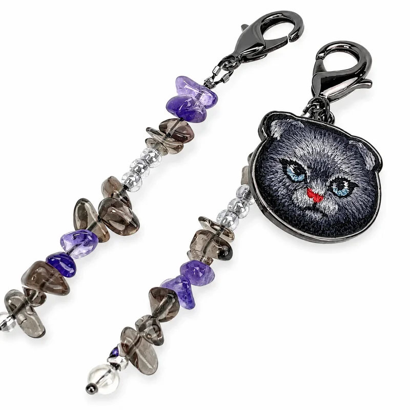 Pendente Apokin Nimmy Amigos Sorte Gato Preto para Telemóvel Preto - Imagem 2