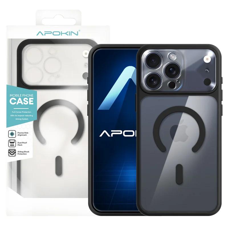 Capa Apokin Transparente com MagSafe e Proteção de Câmara para iPhone 15 Pro Max Azul - Imagem 2