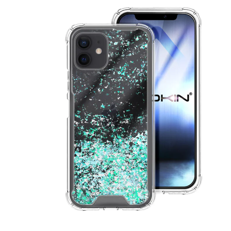 Capa de Gel Apokin para iPhone 12 e 12 Pro Transparente com Glitter Lilás - Imagem 4