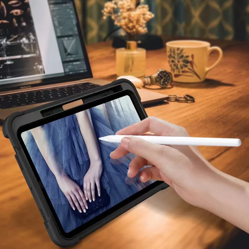 Capa Antichoque Apokin para Lenovo Tab M10 X606 10,3 polegadas com Suporte Preto - Imagem 3