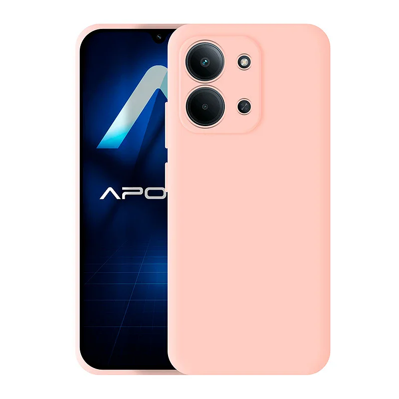 Capa de Silicone Macio Apokin para Xiaomi Redmi 15C Rosa