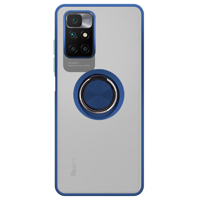Capa Apokin para Xiaomi Redmi 10 Gel Fumado com Íman e Suporte Azul - Imagem 2