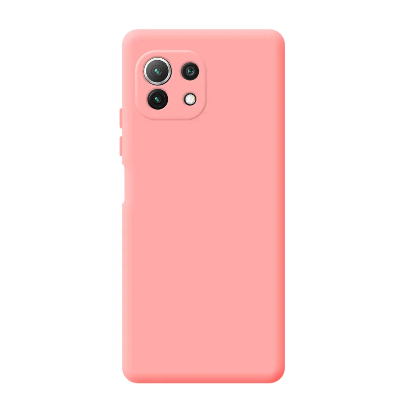 Capa Apokin para Xiaomi Mi 11 Lite em Silicone Macio com Proteção de Câmara 3D Rosa