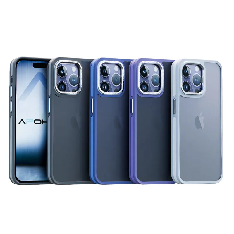 Capa Apokin Premium Fumada com Alumínio para iPhone 14 Pro Preto - Imagem 1