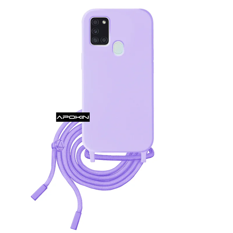 Capa Apokin para Samsung Galaxy A21s Macia com Cordão Rosa - Imagem 4