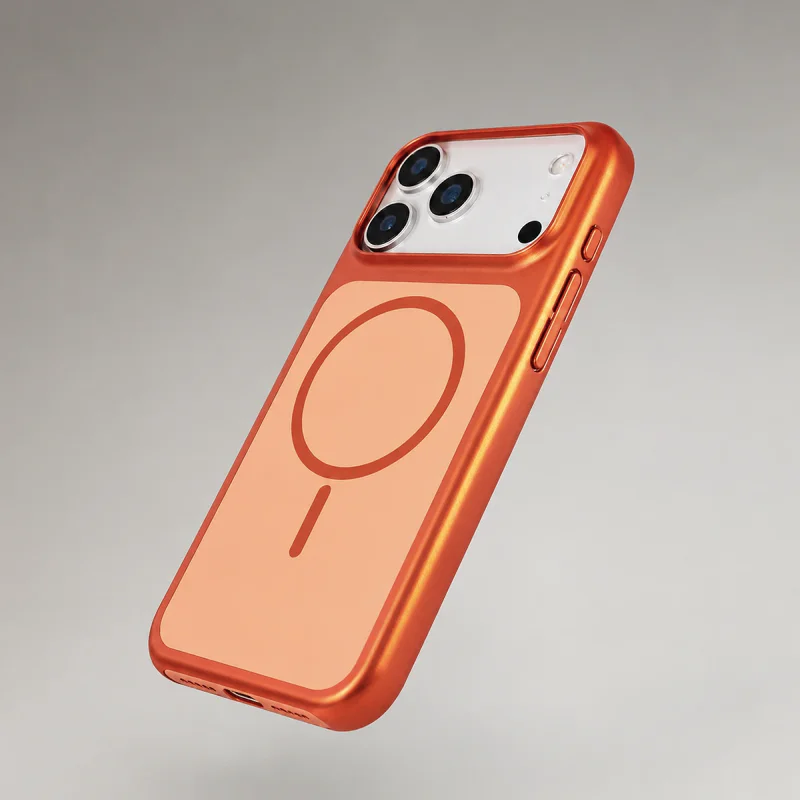 Capa Apokin para iPhone 17 Metálica Magnética com MagSafe Laranja - Imagem 3