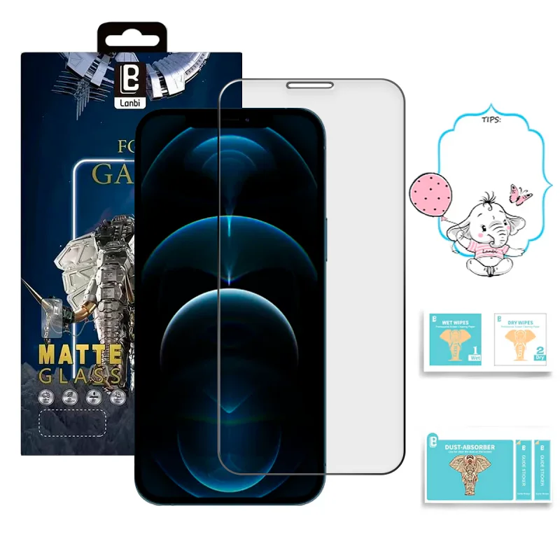 Película de Vidro Temperado 5D Apokin Antidedadas para iPhone 12 Pro Max Preto