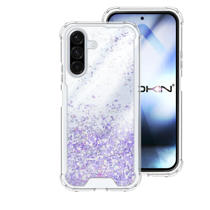 Capa de Gel Apokin para Samsung Galaxy A56 Transparente com Purpurina Lilás - Imagem 5