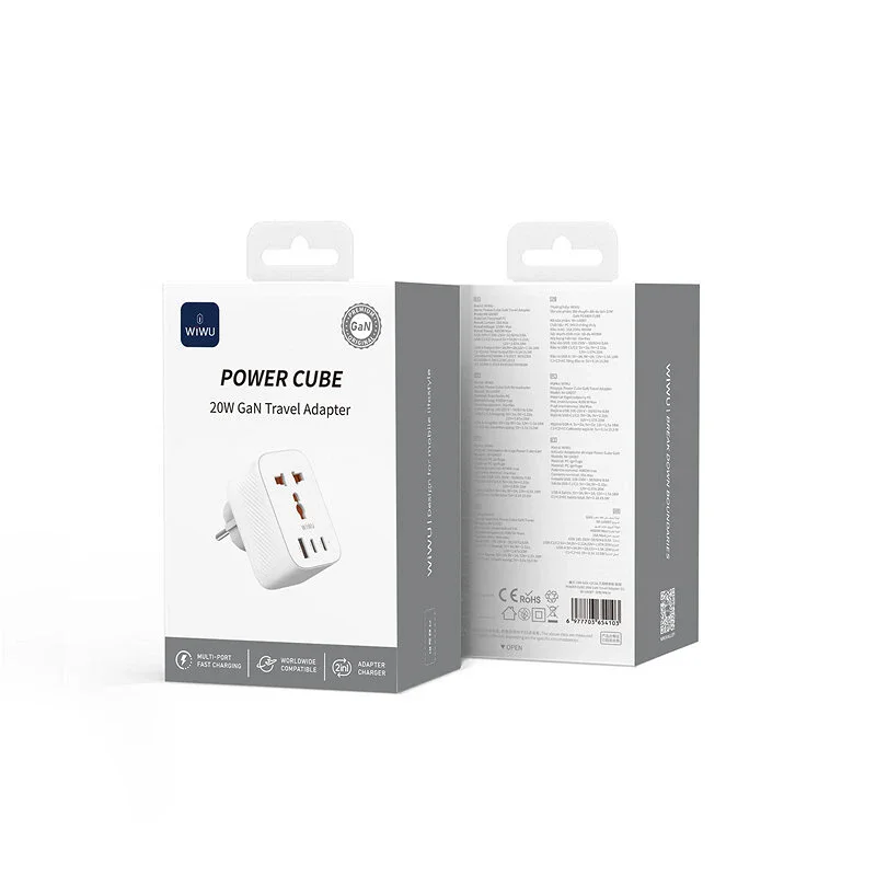 Adaptador de Viagem Internacional Apokin Wiwu UA007 com Carregador - Imagem 3