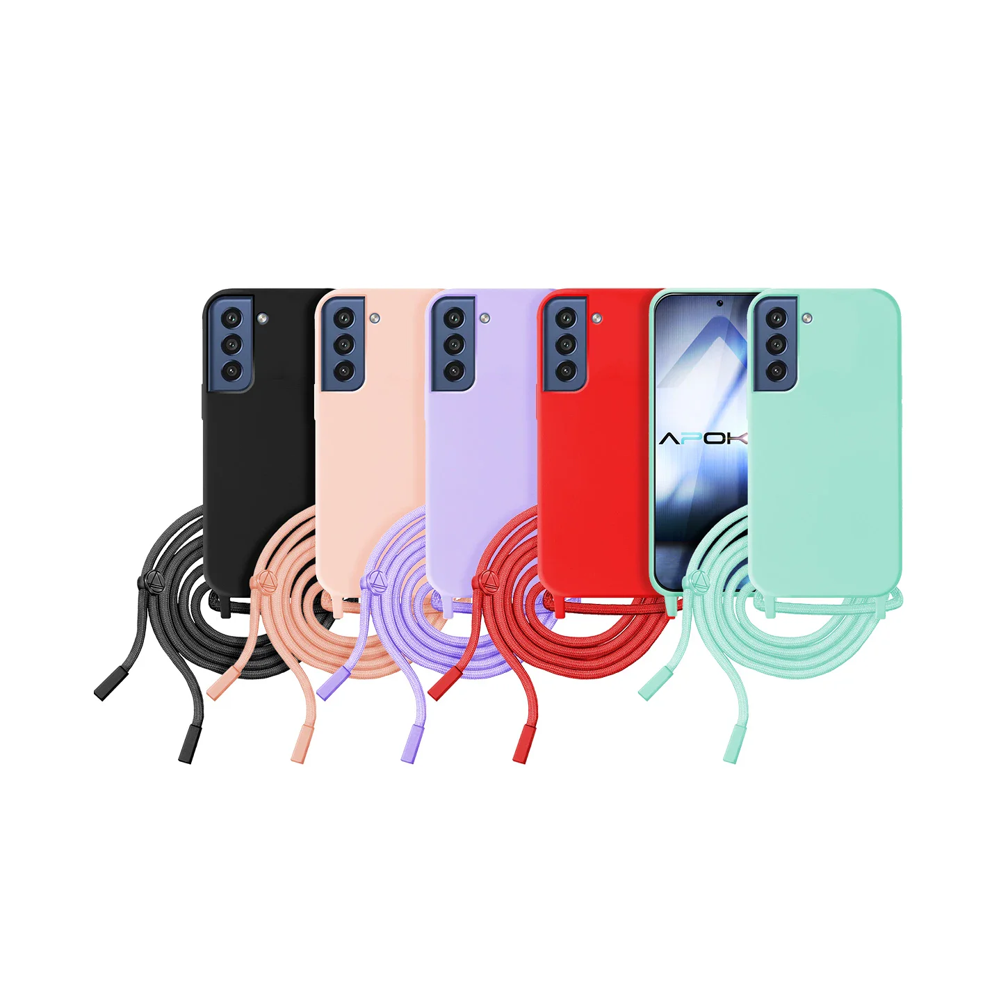 Estojo Macio Apokin com Cordão para Samsung Galaxy S21 FE Várias Cores - Imagem 1