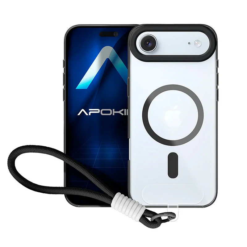 Capa de Silicone Apokin para iPhone 17 Air com Correia e MagSafe Rosa - Imagem 6