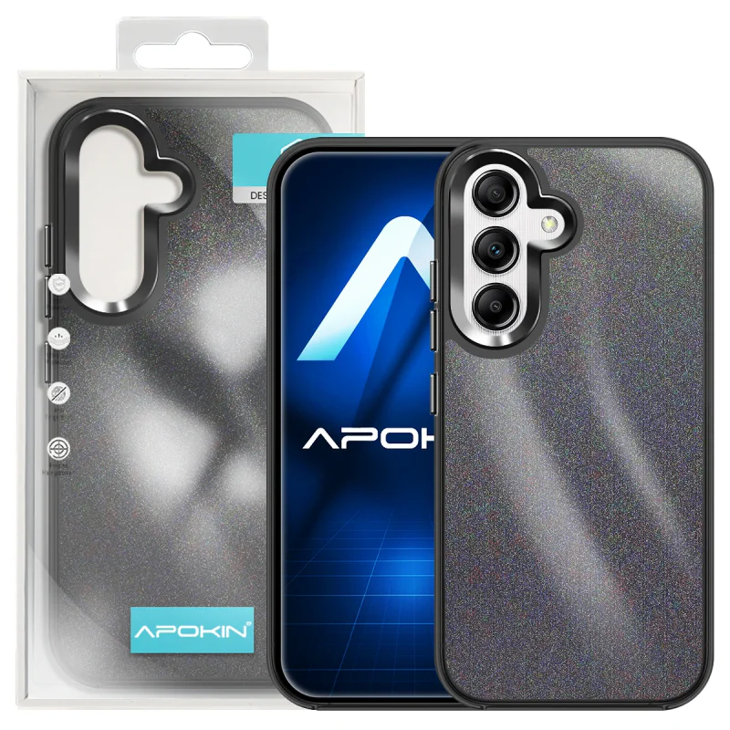 Capa Apokin para Samsung Galaxy A14 Acrílica com Purpurina Preto - Imagem 6