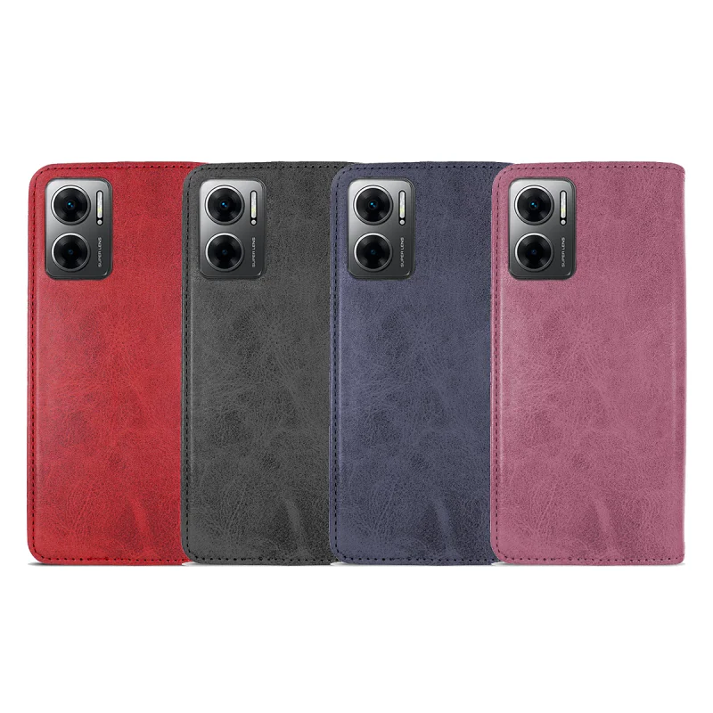 Capa Livro Apokin para Xiaomi Redmi 10 5G com Porta-Cartões em Pele Sintética Preto
