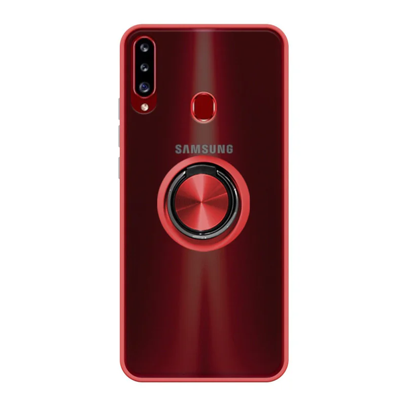 Capa Apokin para Samsung Galaxy A20s Gel com Suporte Magnético Efeito Fumado Vermelho - Imagem 4