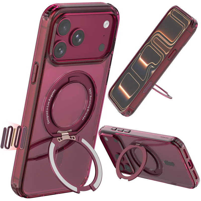 Capa Apokin RAPTIC Air Stand para iPhone 18 Pro Max com Suporte e MagSafe Bordô - Imagem 2