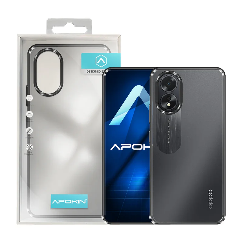 Capa Antichoque Apokin para Oppo A38 4G em Acrílico com Bordo Colorido Lilás - Imagem 2