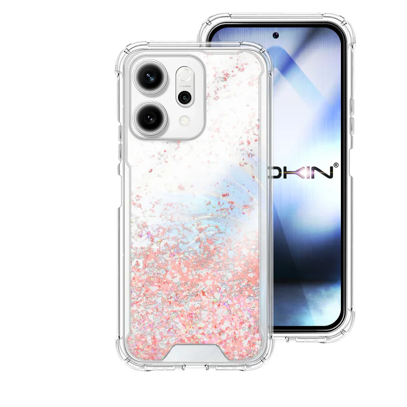 Capa Apokin para Oppo Reno 14 Gel Transparente com Purpurina Lilás - Imagem 6