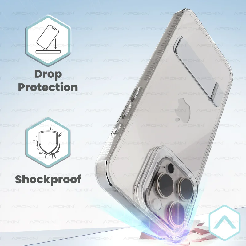 Capa Apokin para iPhone 15 Plus ABR com Suporte Transparente - Imagem 3