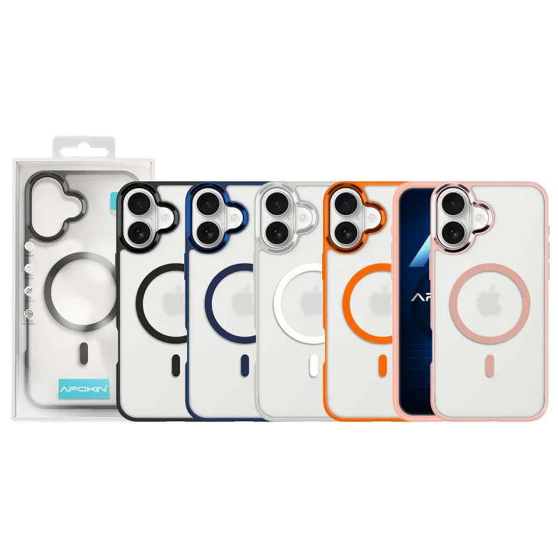 Capa Apokin Smoked para Apple iPhone 17 Efeito Veludo com MagSafe Laranja