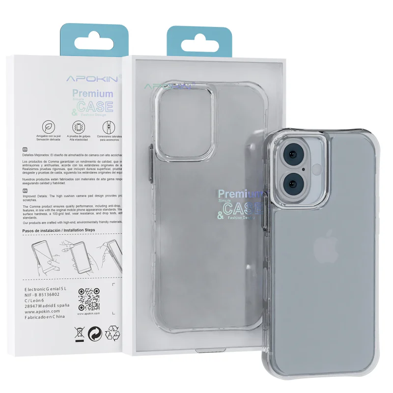 Capa Apokin para Apple iPhone 16 Transparente Extra Grossa 3,3 mm