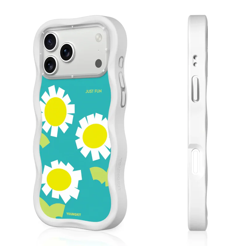 Capa Youngkit Apokin Big Wave para iPhone 17 Pro Max e 18 Pro Max Floral MagSafe Turquesa - Imagem 2