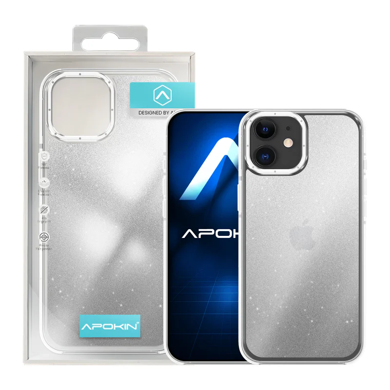 Capa Acrílica Rígida Apokin para iPhone 11 com Purpurina Prata - Imagem 3
