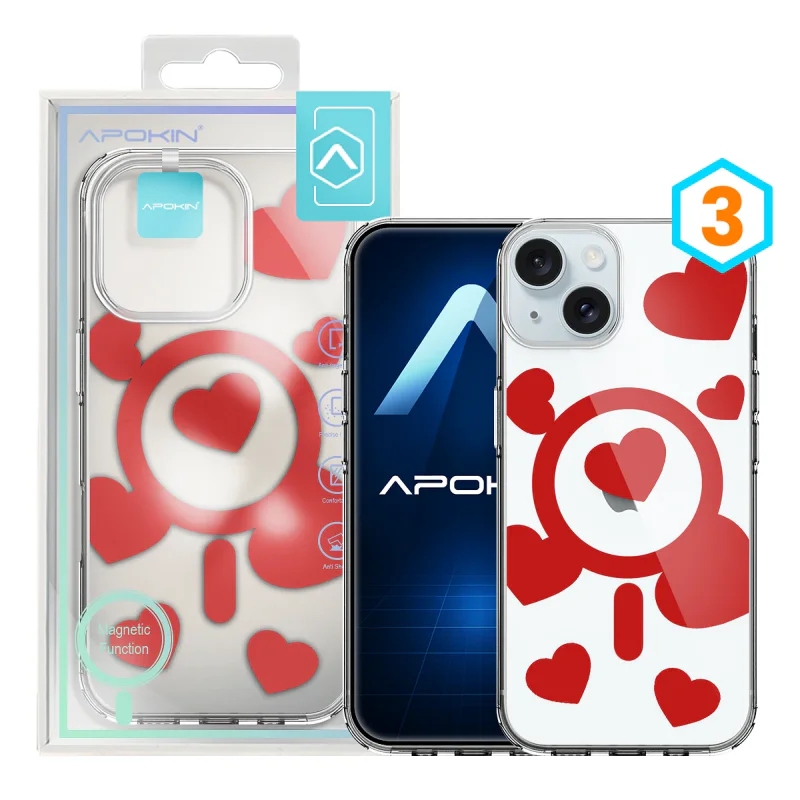 Capa Apokin para iPhone 15 Iridescente Metalizada com Desenhos e MagSafe 2 - Imagem 4