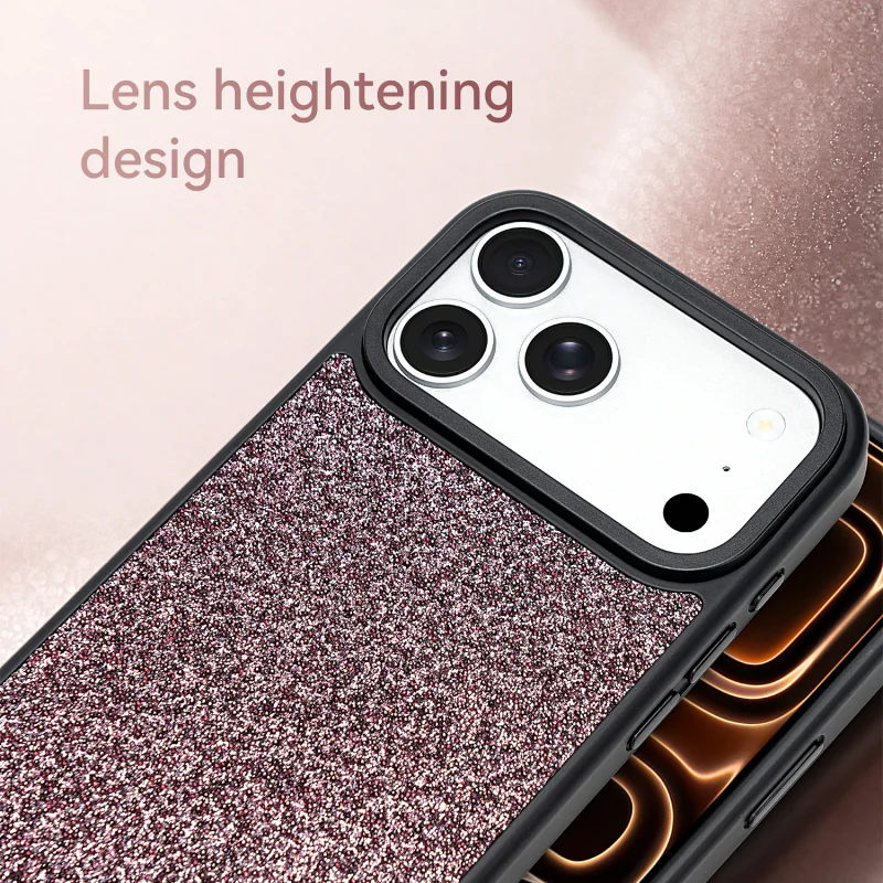 Capa Magnética Apokin Diamante Brilhante com Rebordo Preto para iPhone 15 Prata - Imagem 5