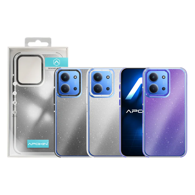 Capa Apokin para Xiaomi Redmi 15C Acrílica com Purpurina Lilás