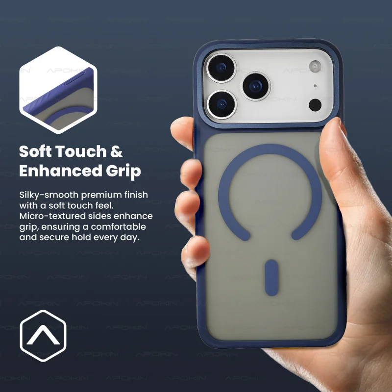 Capa Allmatch Smoked MagSafe com Suporte Apokin para iPhone 17 Pro Laranja - Imagem 5