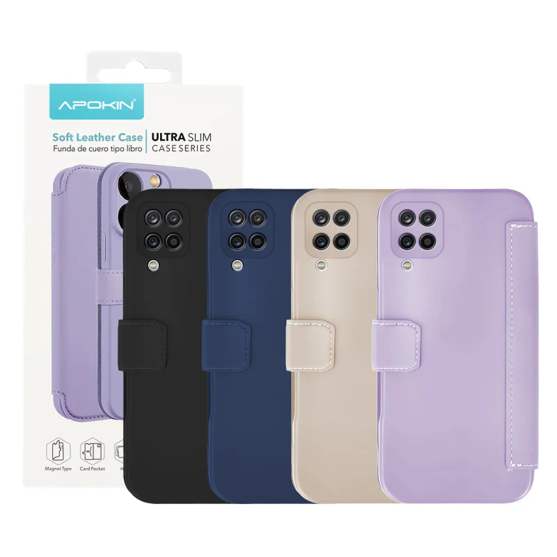 Capa Apokin para Samsung Galaxy A12 em Silicone com Efeito Pele Preto - Imagem 1
