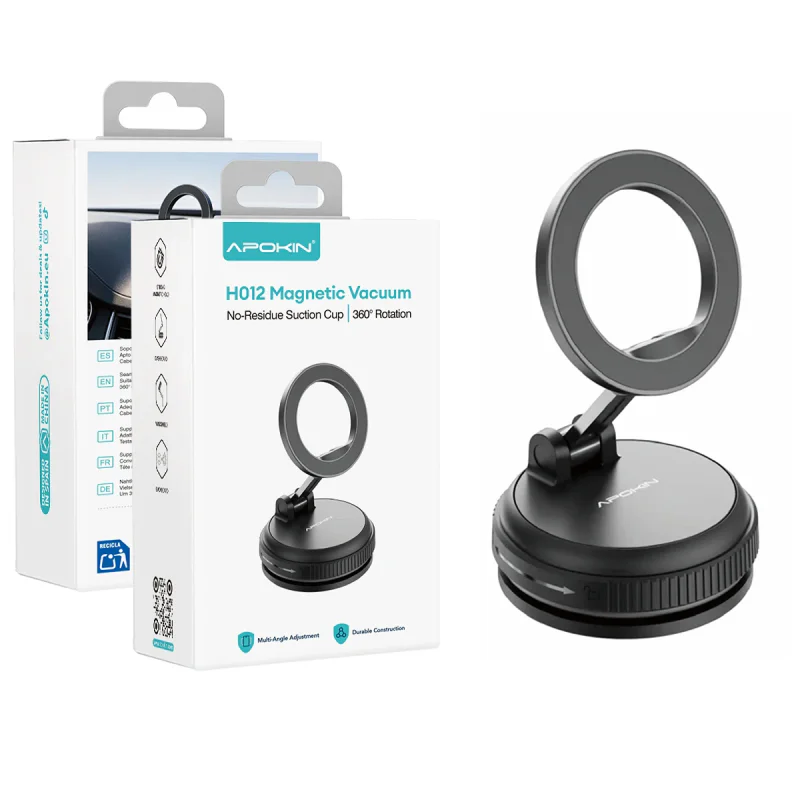 Suporte Magnético Apokin H012 com Ventosa de Vácuo e Rotação 360