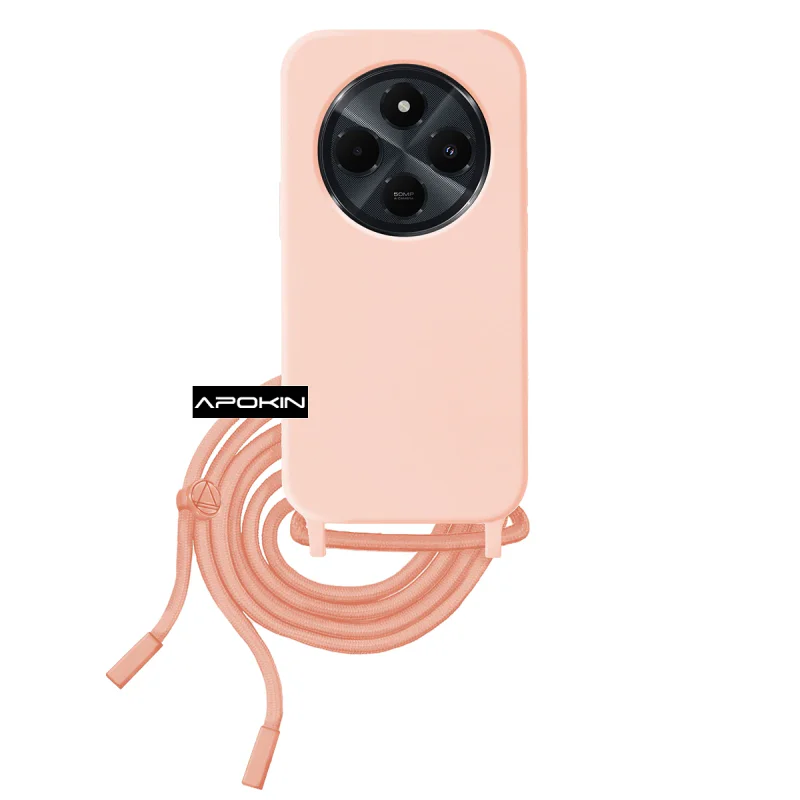 Capa Apokin para Xiaomi Redmi 14C de Toque Suave com Cordão Preto - Imagem 5