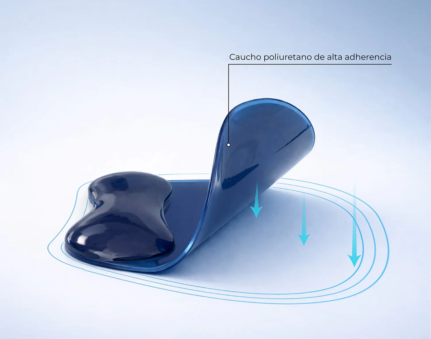 Tapete de Rato Ergonómico Subblim Ergo Crystal Flex com Apoio de Pulso em Gel Azul Escuro - Imagem 3