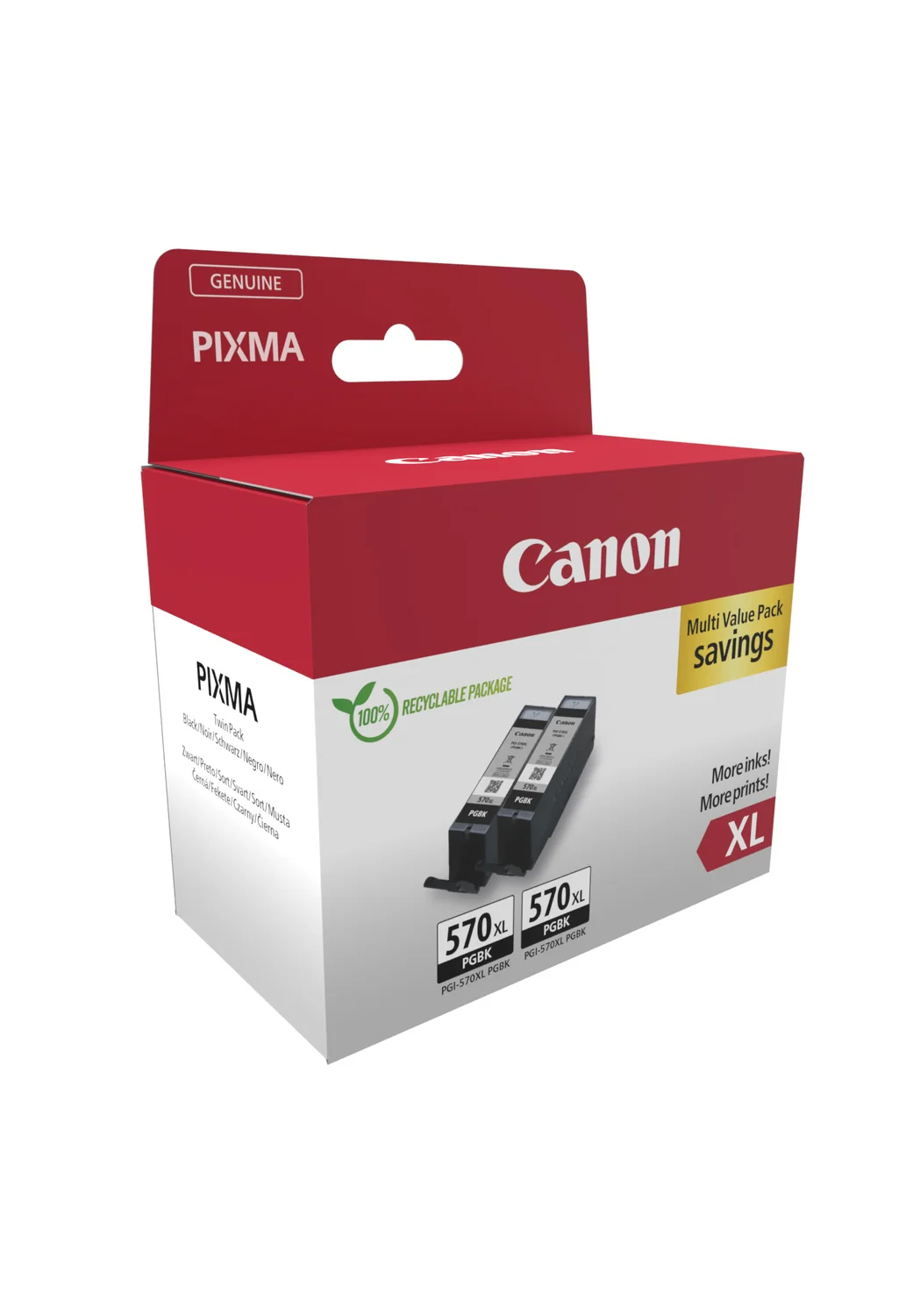 Tinteiro Canon PGI-570XL Preto Pigmentado Pack Duplo Original Alto Rendimento - Imagem 2