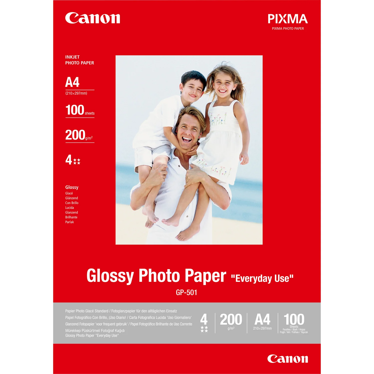 Papel fotográfico Canon Glossy Everyday Use A4 200g 100 folhas