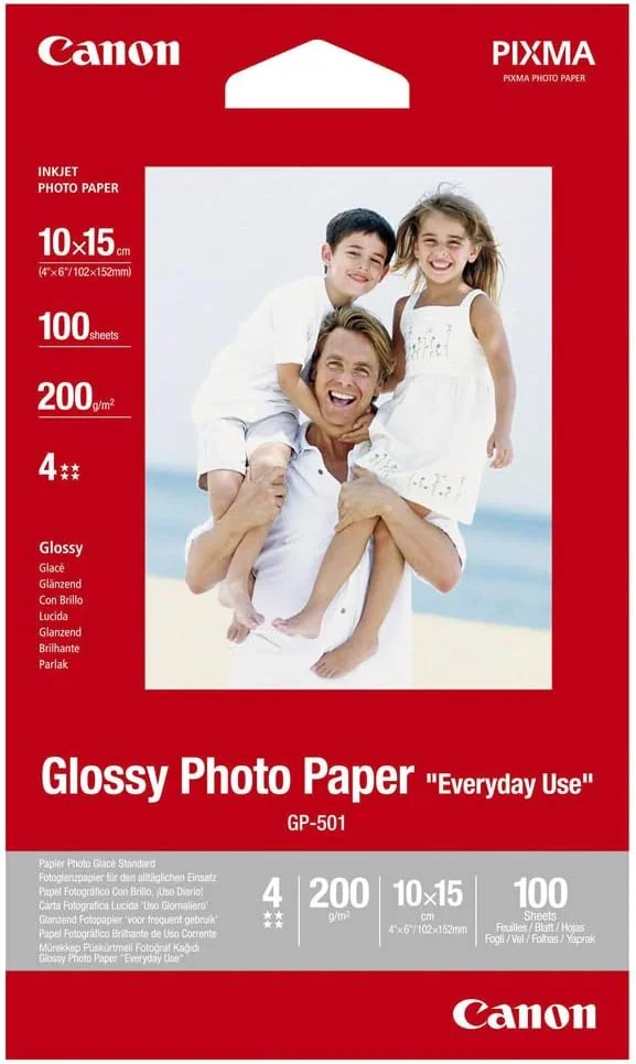 Papel Fotográfico Canon GP-501 Everyday 10x15cm Brilho 100 Folhas