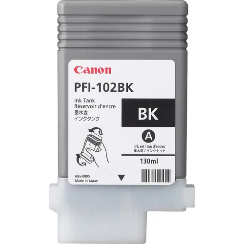 Tinteiro Canon PFI-102BK Original Preto 130 ml para imagePROGRAF iPF500/600/700