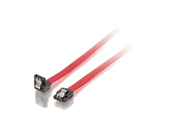 Cabo SATA Equip interno plano 0,5m com fecho metálico vermelho - Imagem 1