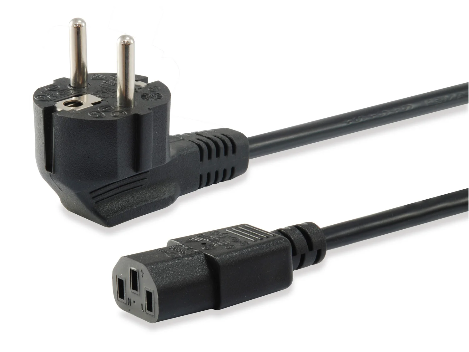 Cabo de alimentação Equip Schuko CEE7/7 para IEC C13 3 m preto angular - Imagem 1