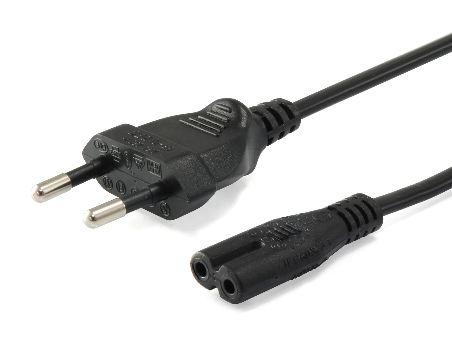 Cabo de Alimentação Equip Euro 2-Pin para C7 3m Preto VDE RoHS - Imagem 1
