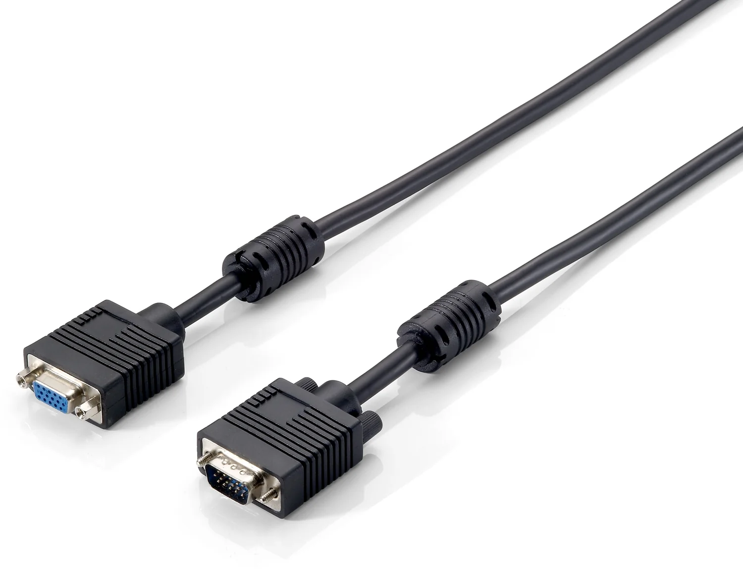 Cabo de extensão VGA Equip Macho/Fêmea 1,8 m com ferrite Preto - Imagem 1